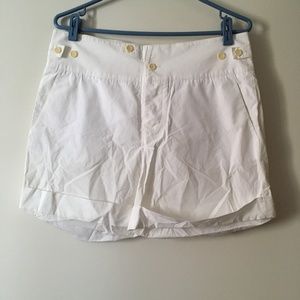 HELMUT LANG White Cotton Cuffed High Waist Shorts 8